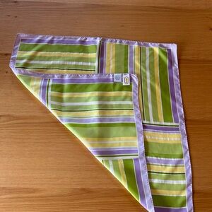 Talbots 100% Silk Scarf with Green and Yellow Stripes